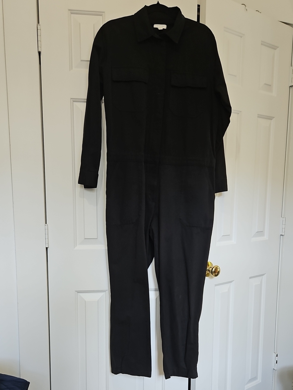 Topshop black boilersuit size 10